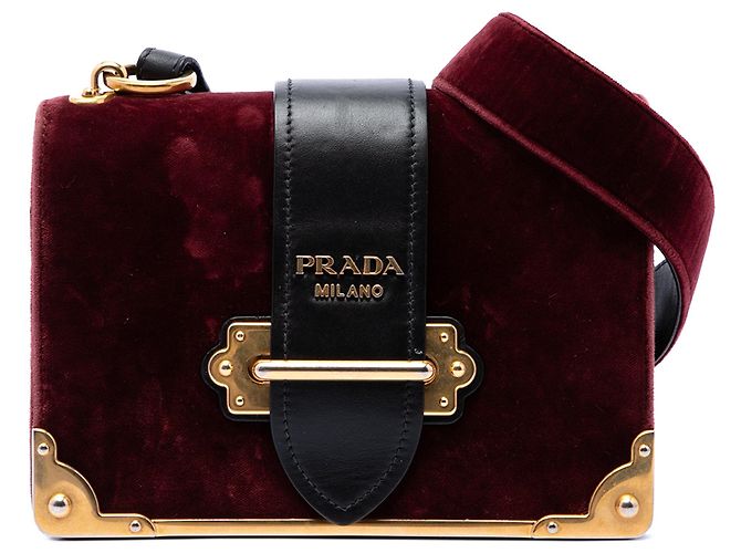 Borsa a tracolla Prada Velvet Cahier rossa Rosso