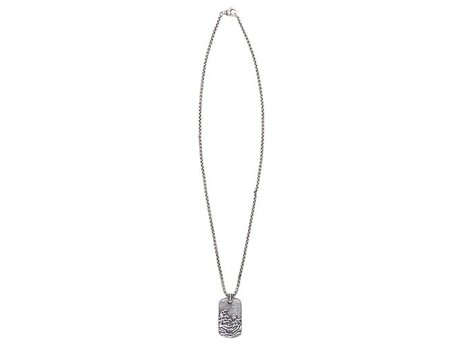 Silberne David Yurman Waves Anhänger Halskette