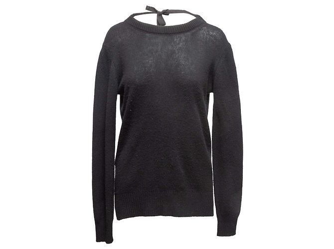 Rückenfreier Strickpullover Schwarz Prada Größe IT 42 