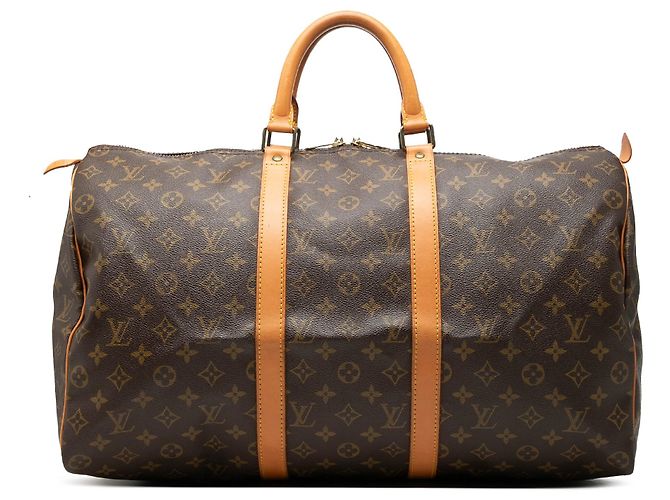 Sac de voyage Louis Vuitton Monogram Keepall 50 marron