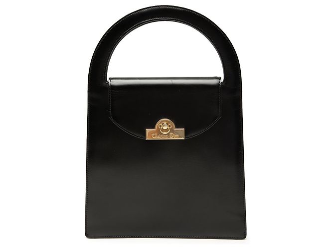 Schwarze Dior Lederhandtasche 