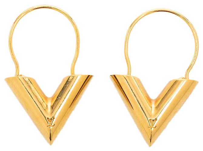 Orecchini Essential V placcati oro Louis Vuitton Gold D'oro