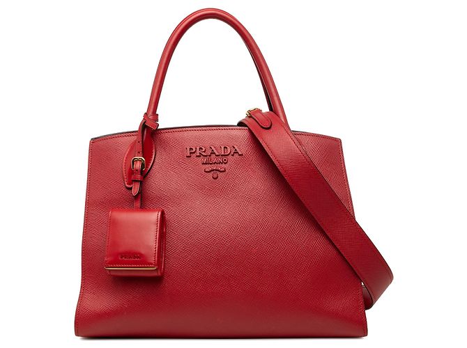 Roter Prada Medium Saffiano Monochrome Top Handle Tote Satchel