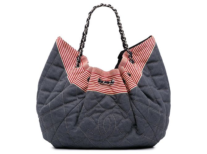 Cabas cabas Blue Chanel Large Quilted Denim Stretch Spirit