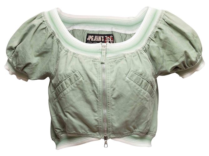 Jean Paul Gaultier Top de mangas abullonadas Mint JPG Jean's Short Talla US 8