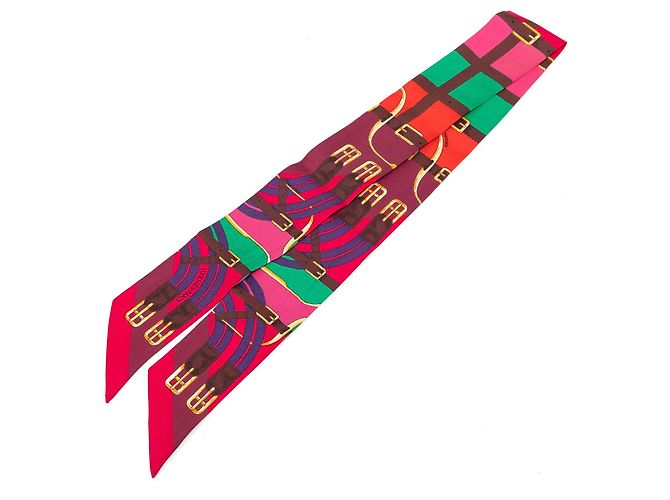 Lenço de seda Twilly Hermès Mors a Jouets rosa