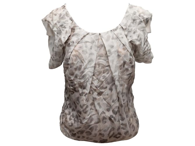 Camicetta con stampa leopardata Zac Posen Primavera 2009 Grigia Taglia US S Grigio