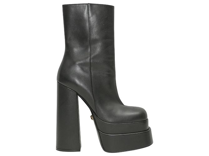 Black Versace Platform Ankle Boots Size 37