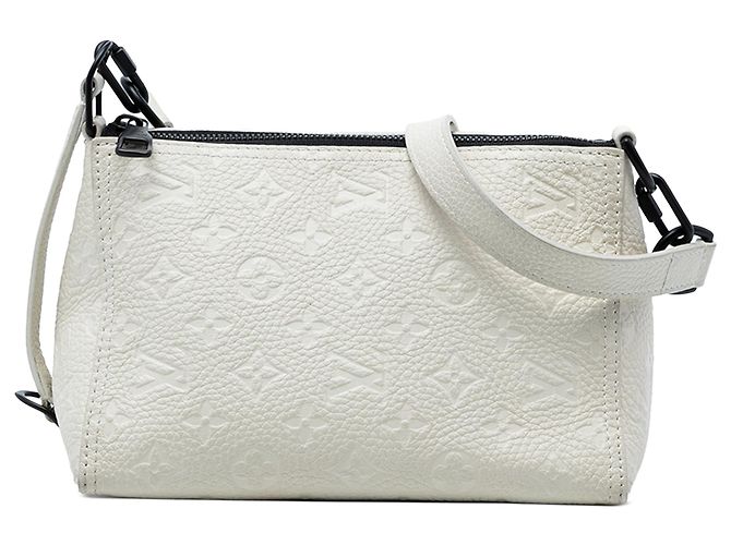 Borsa a tracolla e sacca Louis Vuitton Monogram Empreinte Triangle bianca Bianco