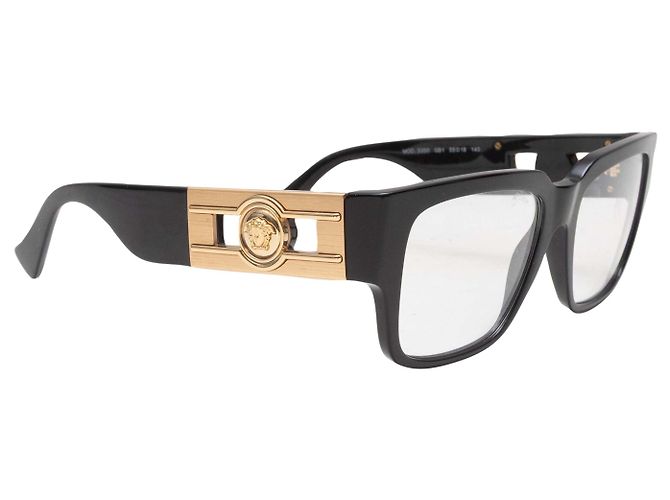 Black Versace Rectangular Medusa Glasses