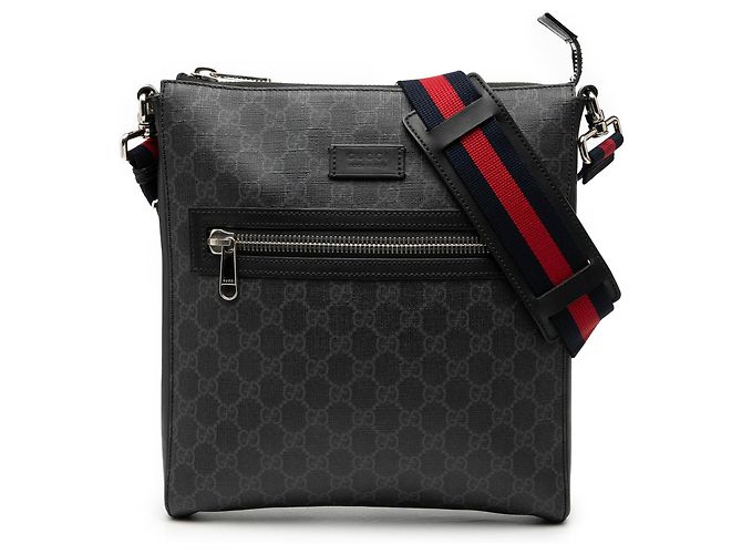 Borsa a tracolla Gucci Medium GG Supreme Web nera Nero