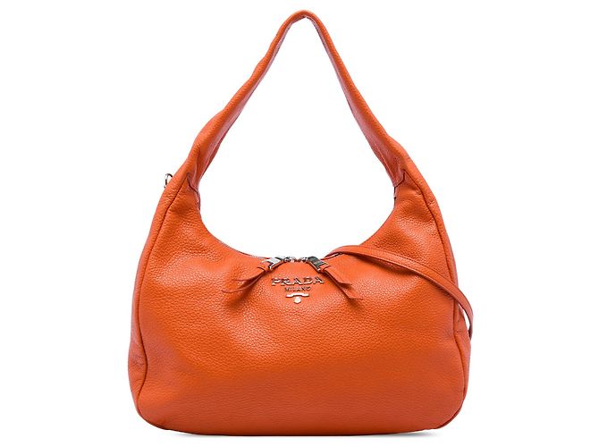 Orange Prada Vitello Phenix Satchel