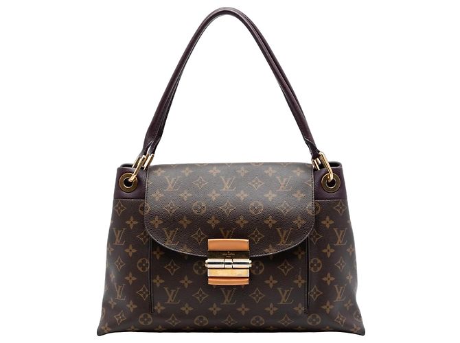 Borsa a Spalla Louis Vuitton Monogram Olympe MM Marrone