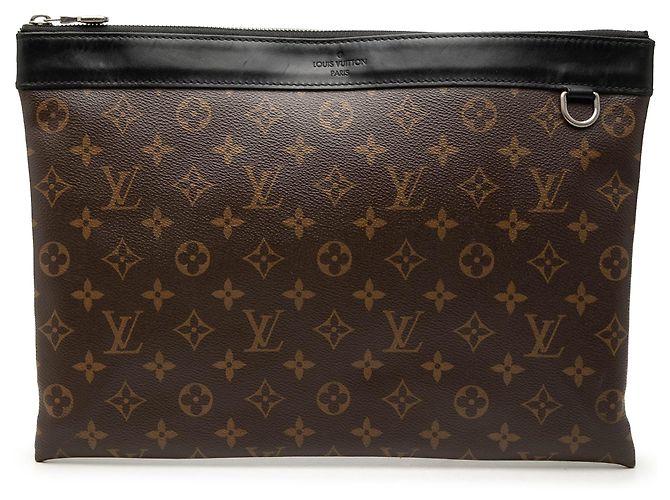 Clutch Louis Vuitton Monogram Macassar Discovery marrone Pochette GM