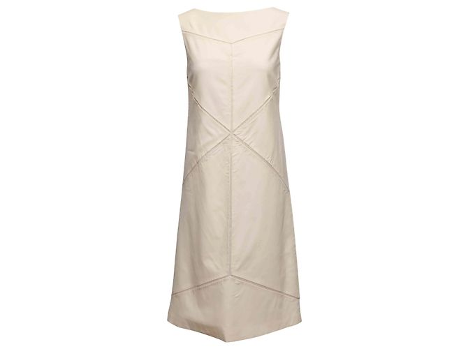 Ärmelloses geometrisches Shiftkleid in Creme Jil sander Größe IT 38 Weiß