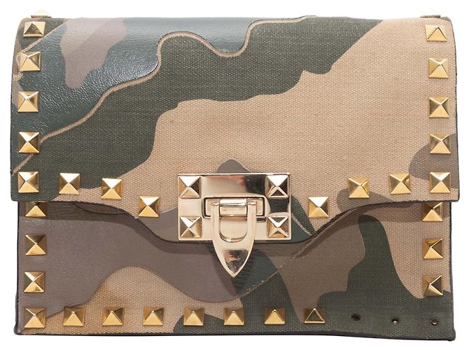 Valentino Garavani Borsa a tracolla Valentino Camo Rockstud Olive & Multicolor Verde