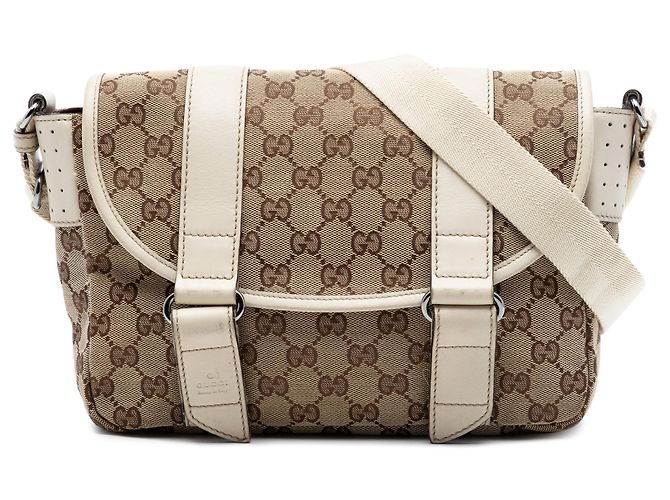 Borsa a tracolla Gucci GG Canvas bianca Bianco