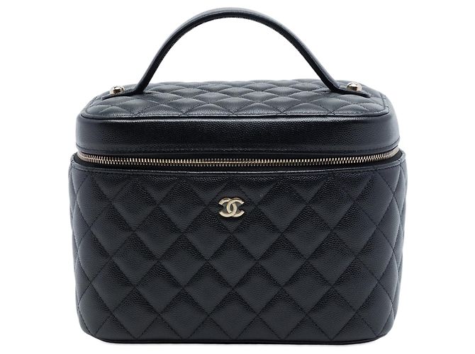 Chanel Vanity Case Medium CC gesteppt Caviar Schwarz
