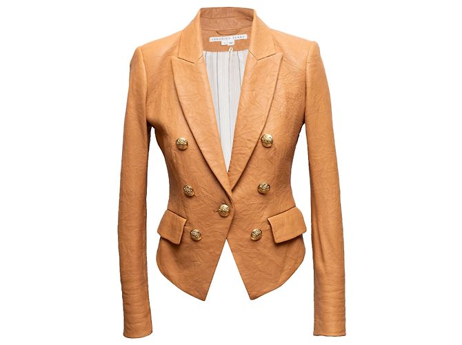 Veronica Beard Blazer aus Lammleder orange Größe US 0