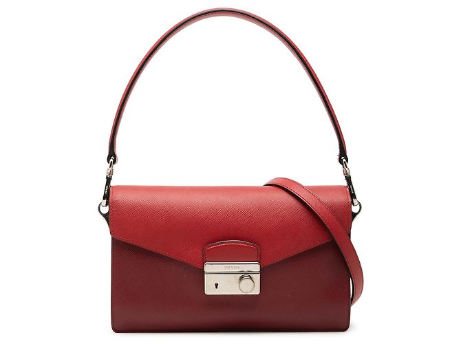 Bolso Prada Mini Saffiano Lux Sound Lock Rojo Roja
