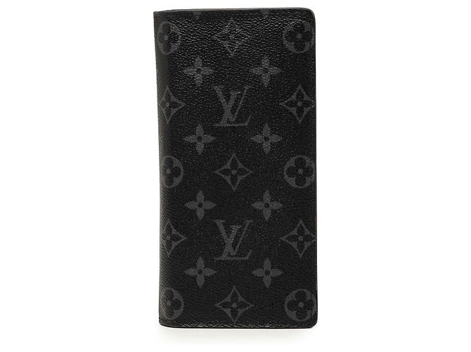 Black Louis Vuitton Monogram Eclipse Brazza Wallet Long Wallets