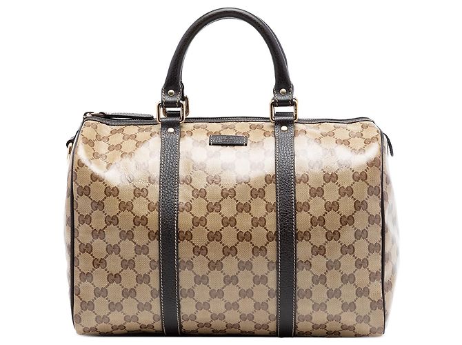 Borsa Boston Gucci Medium GG Crystal Joy beige