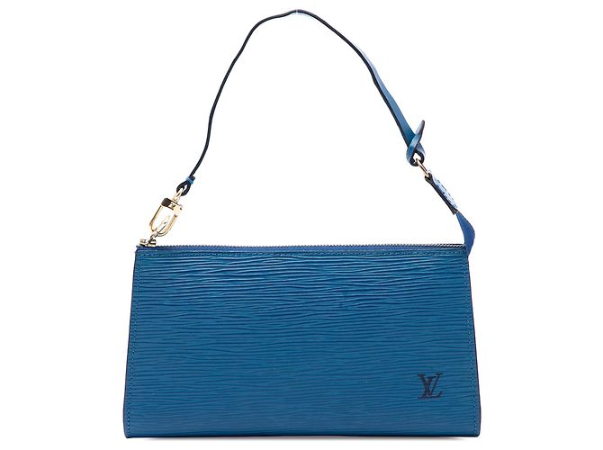 Borsa a tracolla Louis Vuitton Epi Pochette Accessoires blu