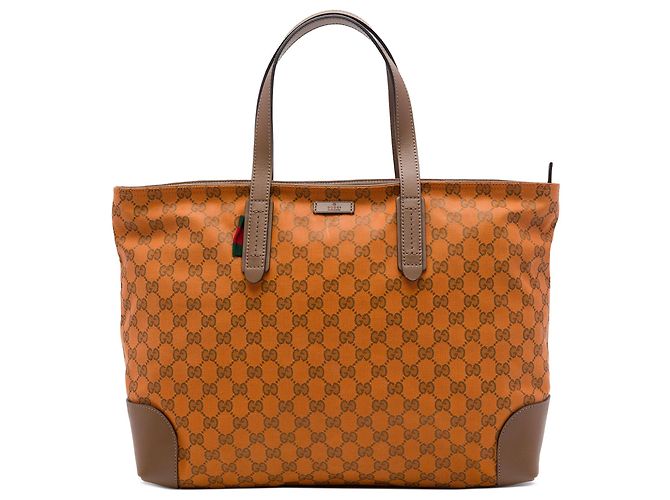 Tote Gucci GG Canvas Web marrón Castaño