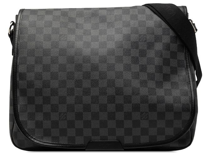 Borsa a tracolla Louis Vuitton Damier Graphite Daniel MM nera Nero