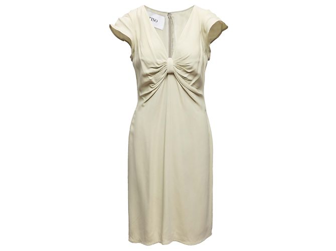 Valentino Garavani Valentino Kurzarmkleid in blassem Chartreuse Größe IT 46 Grün