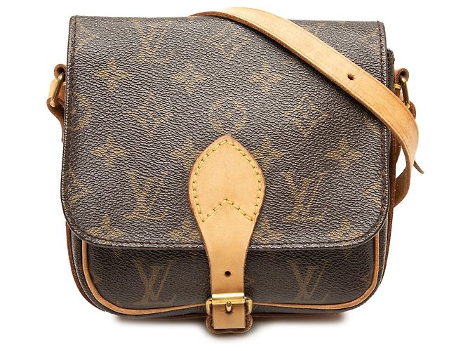 Bolsa transversal Louis Vuitton Monogram Cartouchiere PM marrom