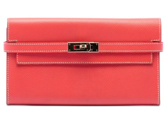Cartera larga Kelly en Epsom rosa Hermès Carteras largas