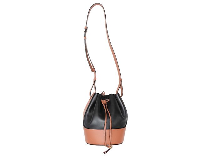 Borsa a tracolla a secchiello Balloon Loewe Nero & Marrone