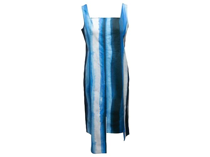 Vestido sin mangas de rayas acuarela azul Marni Talla US M