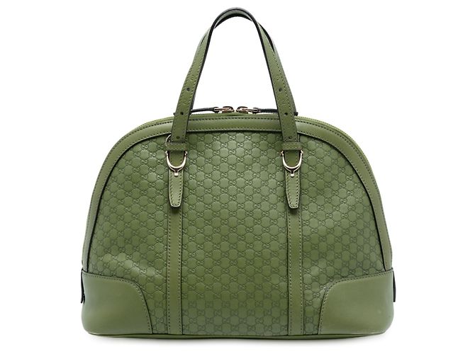 Borsa Satchel a cupola Nice Microguccissima verde Gucci Medium