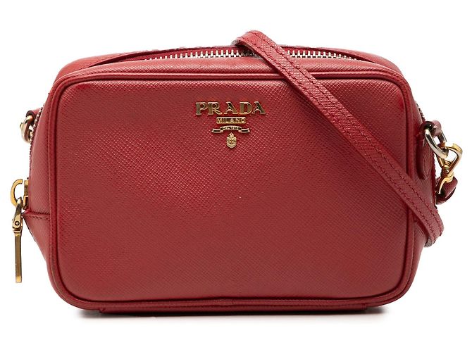 Mini borsa a tracolla Prada Saffiano rossa Rosso