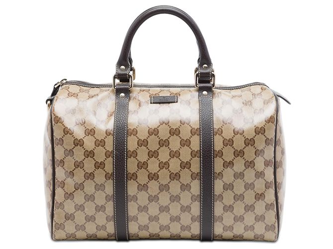 Borsa Boston Gucci Medium GG Crystal Joy beige