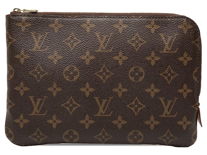 Clutch Louis Vuitton Monogram Etui Voyageur PM Marrone