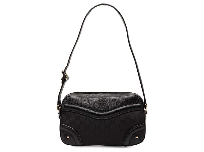 Borsa a tracolla Gucci GG Nylon Crest nera Nero