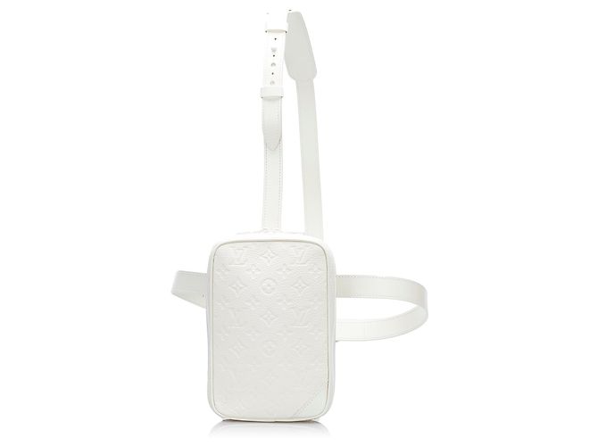 White Louis Vuitton Monogram Taurillon Utility Side Blanco