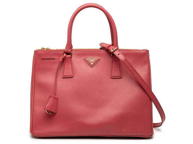 Borsa Prada Medium Saffiano Lux Galleria Double Zip rosa