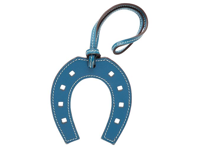 Charm per borsa e portachiavi Blue Hermès Swift Paddock Horseshoe 