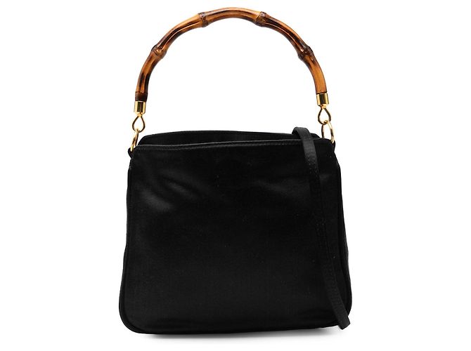 Bamboo Borsa satchel in raso nero con bambù Gucci