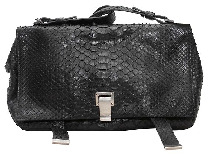 Bolsa de ombro em python preta Proenza Schouler Preto