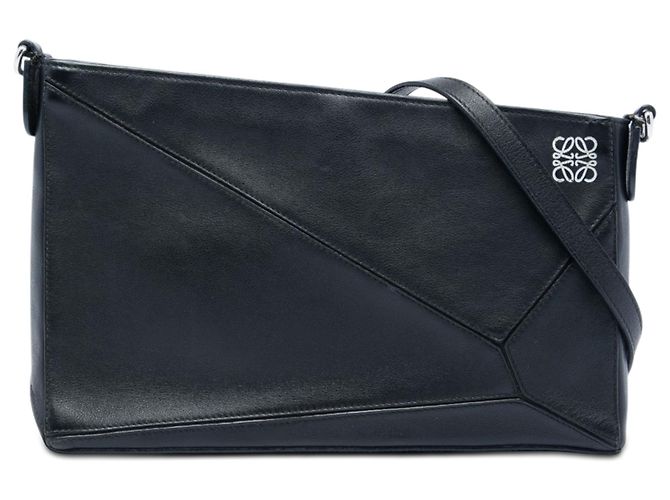 Borsa a tracolla pochette in pelle Puzzle nera LOEWE Nero