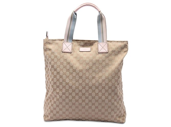 Tote vertical Gucci GG Canvas Web bege