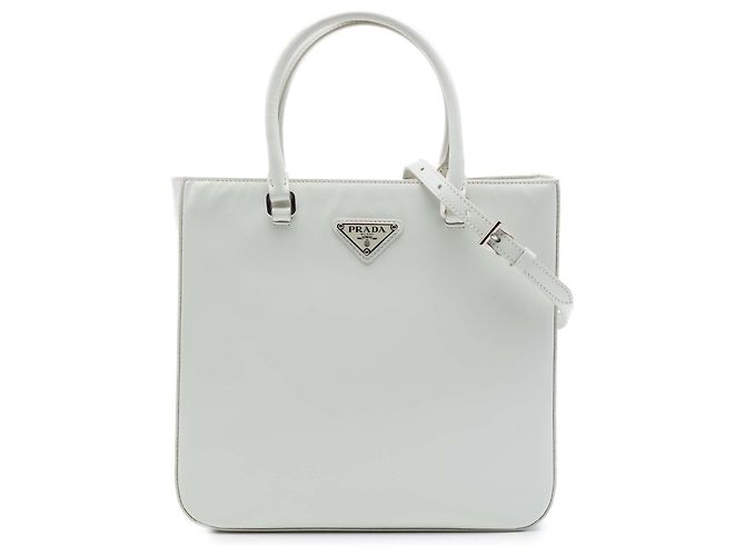 Bolsa Prada Medium em couro Spazzolato branco