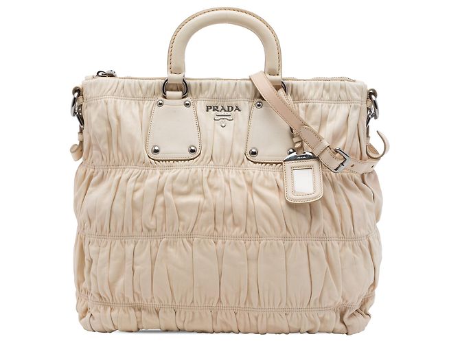Bolsa Prada Nappa Gaufre bege