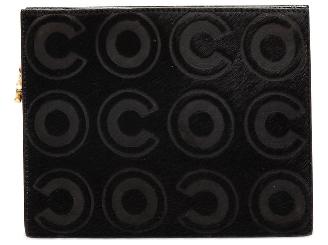 Clutch Chanel Coco de crin de caballo negro