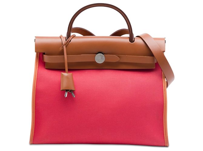 Sac à main Hermès Toile Herbag Zip 31 rouge